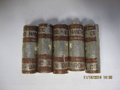 Bag of (5) thomas &amp; betts 54507 copper 2-way splice connector -brown - #2awg for sale
