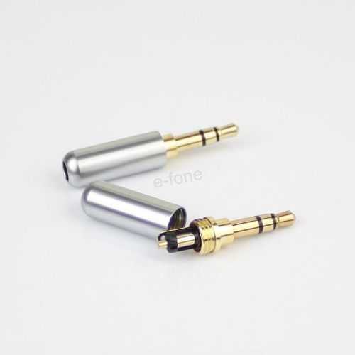 3.5mm 3 pole male repair headphone jack plug metal audio soldering cover silver for sale