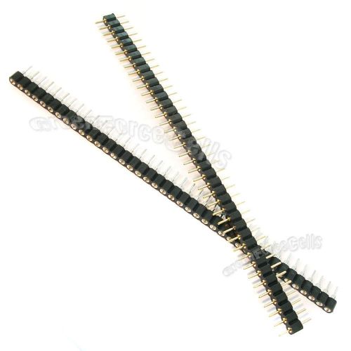 6 Male Female Black 40 PCB Single Row Round Pin 2.54mm Pitch Spacing Header