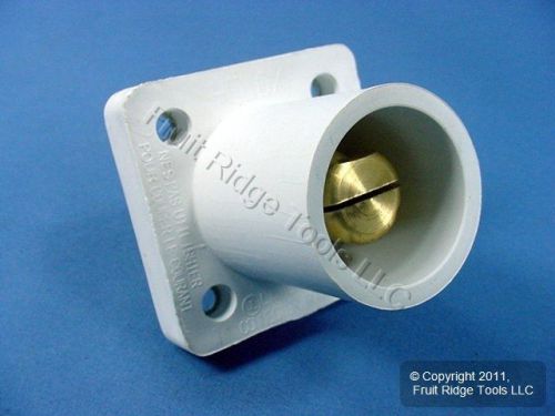New leviton white 16 series cam receptacle male panel outlet 400a 600v 16r23-11w for sale