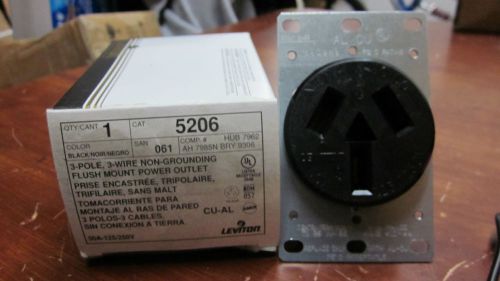 3 Pole 3 Wire Non Grounding Flush Mount Power Outlet