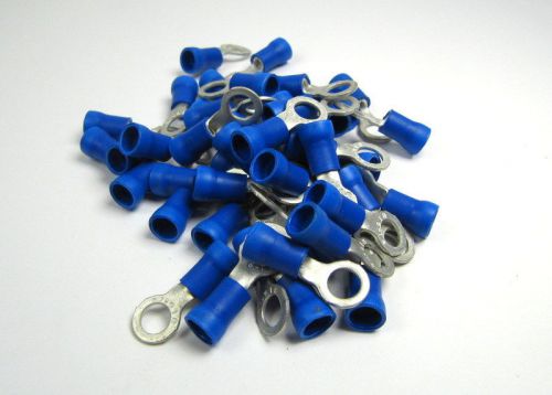 Insulated Ring Terminal, # 10 stud, 16-14 AWG, Blue, 55 pcs