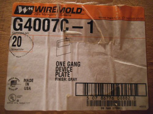 QTY= 20 Wiremold G4007C-1 One Gang Device Plate Gray- NEW