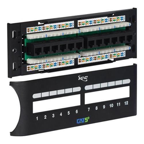 Icc icmpp12f5e patch panel, cat 5e front, 12 port for sale