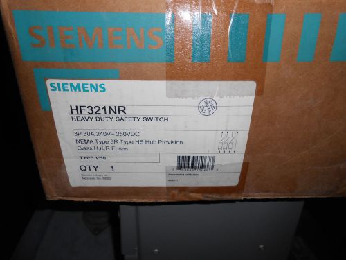 Siemens hnf321nr hd ss 3p 30 amp 250 volt fusible n3r disconnect for sale