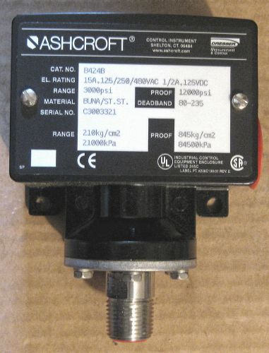 Ashcroft - snap action pressure switch - #b424b - 3000 psi - buna/st.st. for sale