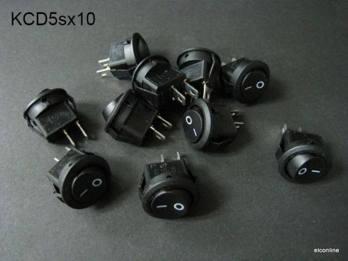 KCD5s MINI Round  Black 2-Pin OFF/ON Rocker Switch #AA7  x 10 pcs