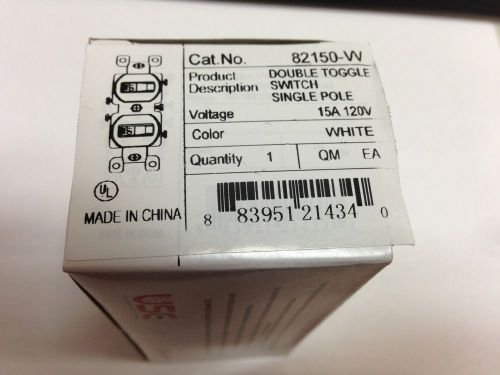 Double toggle switch 15a/120v stacked toggle switch, single pole, 82150-w for sale