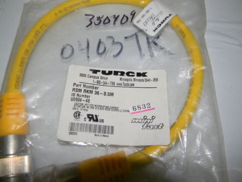 Turck, RSM RKM 36-0.5M (U0904-48) Straight; Male Connector; Male Thread; Nickel