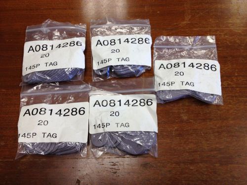 Lot of 100 cable id tags 145 p tags  grey new burndy/part # a0814286 for sale
