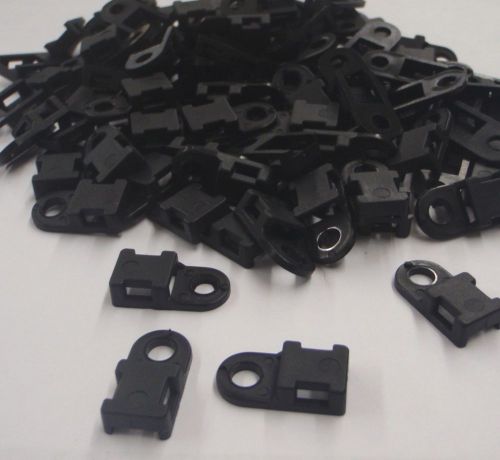100 pc zip tie strap  2 way saddle mounting base offset small black# stm-o for sale