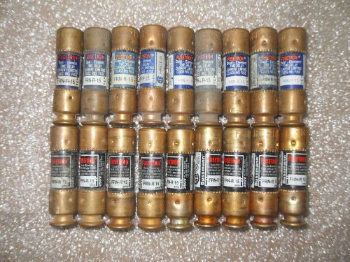(rr14-1) 1 lot of 18 used bussmann fusetron frn-r-15 250vac fuses for sale