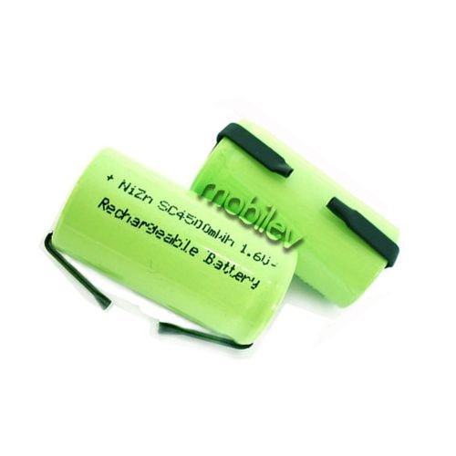 3 x 4500mwh sub c 1.6v volt nizn rechargeable battery cell pack with tab green for sale