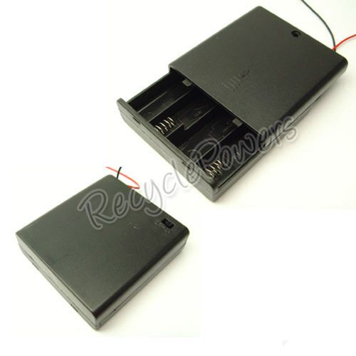 5 pcs 4 aa 2a battery (6v) holder box case with switch for sale