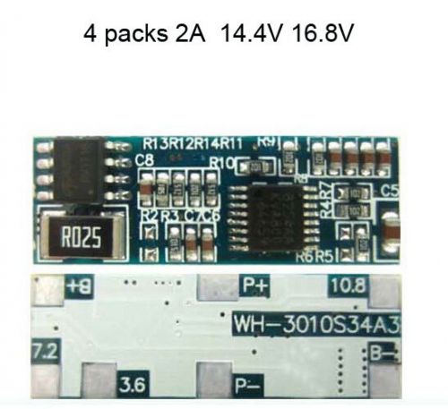 2a charge protection board for 4 packs 14.4v 14.8v 18650 li-ion lithium  battery for sale