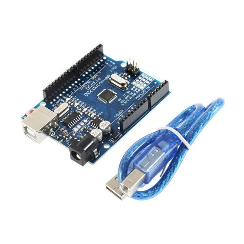 NEW ATmega328P CH340G UNO R3 Board &amp; USB Cable +7 Gilded Pin for Arduino DIY F5