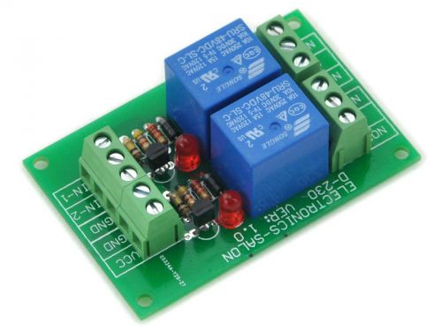 Two spdt power relay module, dc 48v coil, 10a 250vac/30vdc, board. for sale