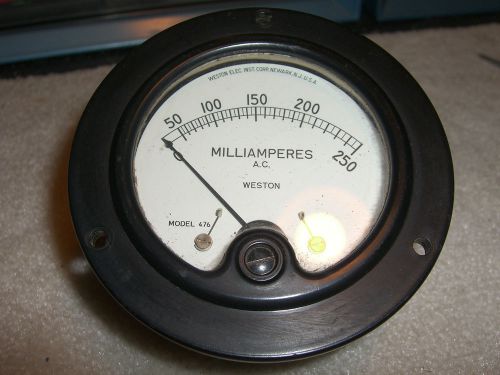Weston Panel Meter model 476 AC milliammeter 50-250mA AC current
