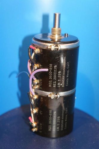 Bei duncan electronics helipot 2 x 200 ohm multi-turn wirewound for sale