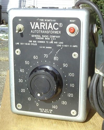 Variac General Radio Type W10MT3, 120V in 0-140V out 10A Tests Good