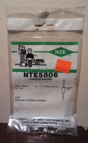 Nte 5806 prv-600v industrial rectifier nte5806 nib for sale