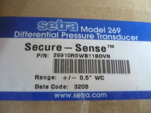 New Setra 269 Differential Pressure Transducer 26910R5WB11BDVN Sealed Box