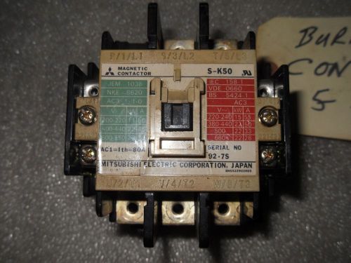 (X13-3) 1 MITSUBISHI S-K50 MAGNETIC CONTACTOR