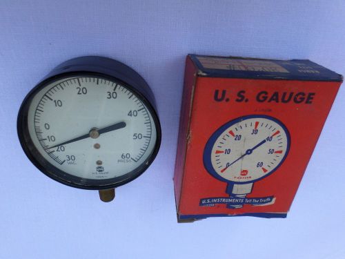 Vintage us gauge pressure gauge glass face new old stock mint in box for sale