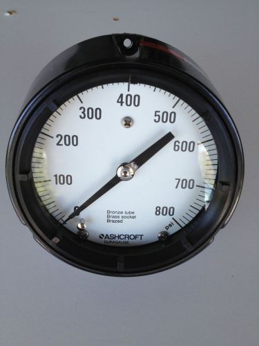New 4.5” ashcroft duragauge 0-800 psi pressure gauge  1/4 ” npt 45-1279-as-02b-800# for sale