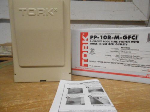 Tork mechanical timer w/ gfci outlets pp-10r-m-gfci - lot of 10 for sale