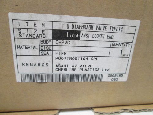 Asahi ptfe type 14 diaphragm valve *new in a box* for sale