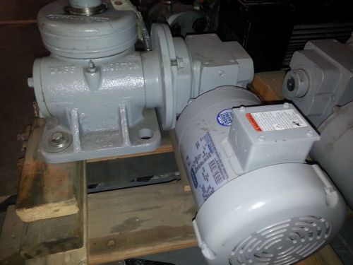 Leeson electric c6t11fc1f motor &amp; duff-norton m10420-117 actuator &amp; gear reducer for sale