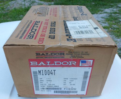 BALDOR M1004T Electric 3 PHASE 1725 RPM 1.25 HP Open 208-230v Volt Motor 1 1/4