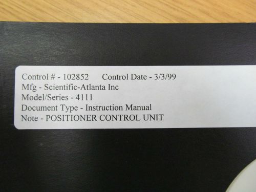 Scientific Atlanta 4111 Positioner Control Unit Instruction Manual 2nd edition