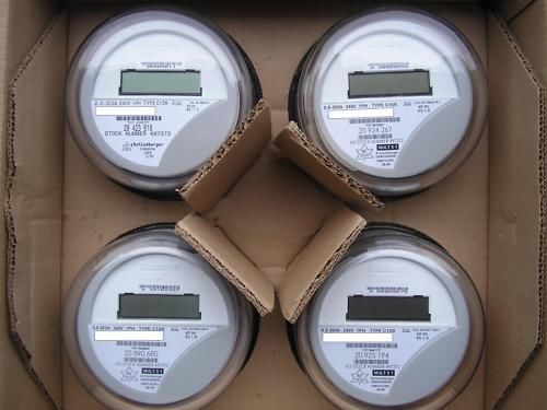 Itron, watthour meter (kwh) c1sr, centron, 240v, 200a, 4 lugs, form 2s, lot of 4 for sale