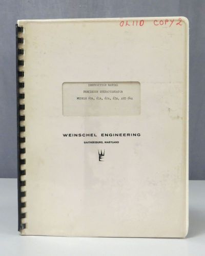 Weinschel Engineering Models 60A/61A/62A/63A/64A Instruction Manual