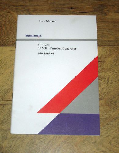 Original Tektronix CFG280 User Manual for 11 MHz Function Generator