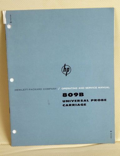 Hewlett Packard HP Operating Service Manual 809B Universal Probe Carriage