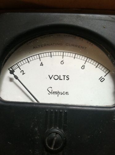 Vintage Simpson Volts Meter w/ Original Box Chicago Ill USA, Instrument Panel
