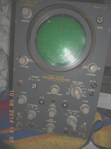 PACO Wide Band Model S-55 Old Oscilloscope - USA