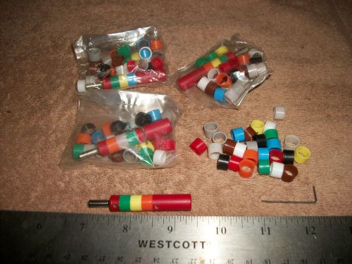 LOT OF COLOR CODED RED ISOLATION PLUGS BANANA TO BANANA! a