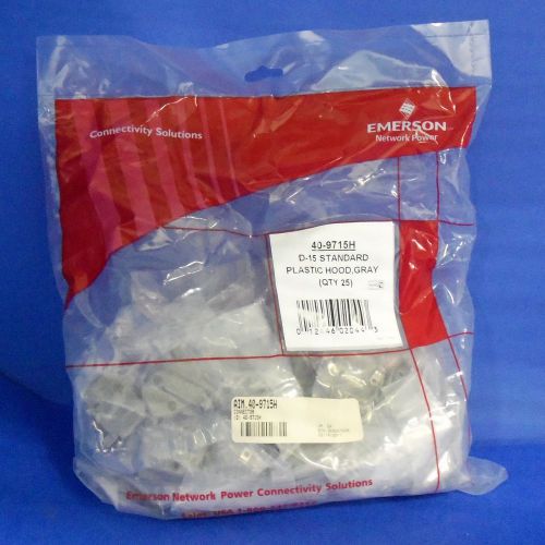 Emerson d-15 standard gray plastic hoods, 40-9715h, new lot of 25 sealed for sale