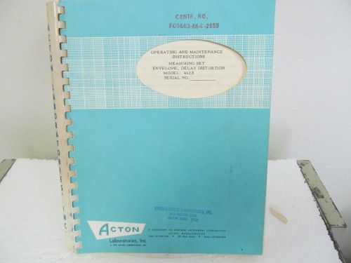 Acton Labs (Bowmar) 462S Measuring Set Envelope, Delay Distortion Manual