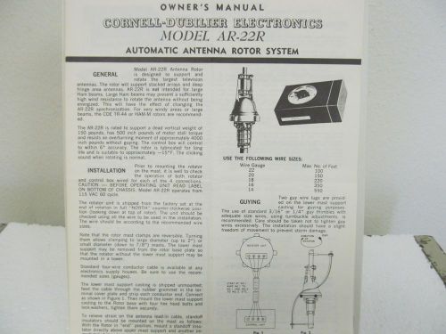 Cornell-Dubilier AR-22R Automatic Antenna Rotor System Owner&#039;s Manual