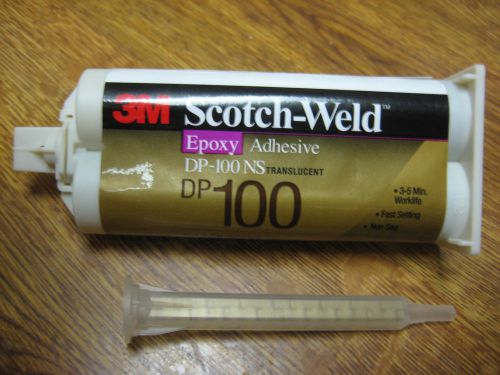 ONE NEW 3M SCOTCH-WELD EPOXY ADHESIVE DP-100 1.7 OZ WITH MIXING NOZZLE