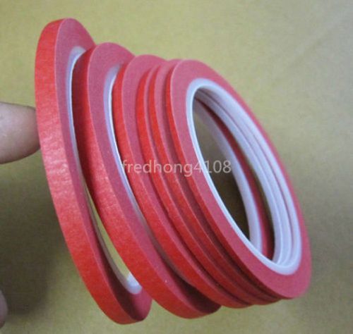 6pcs Red Masking Tape Good For Nail Polish Painting Decoration 2mm~6mm