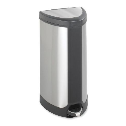 Safco 9687ss step-on receptacle 10 gal 14inx14inx27in stainless for sale