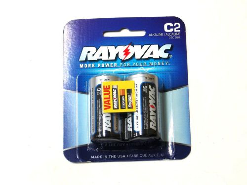 Ray-o-vac alkaline c-cell battery 2-pack #814-2 usa bulk ship deal! for sale