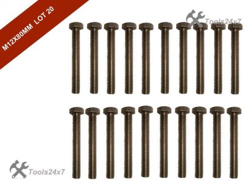 Lot Of 20 M12x80MM A2 Stainless Fully Threaded Bolt Screw Hexagon @ Tools24x7