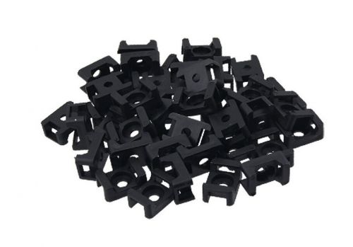 Black 4.5mm Width Cable Tie Base Saddle Type Mount Wire Holder 100Pcs
